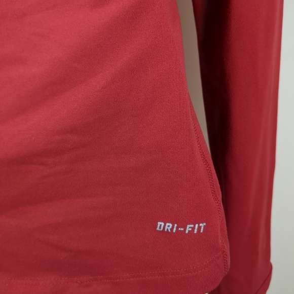 Nike women's Alabama lightweight 1/4 zip pullover shirt red/white, size M - Picture 7 of 14